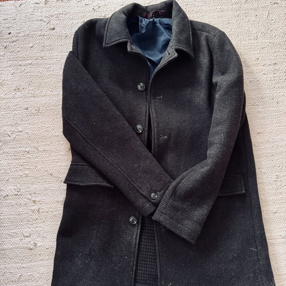 Bonobos Italilan Wool Car Coat in Dark Camel, Small